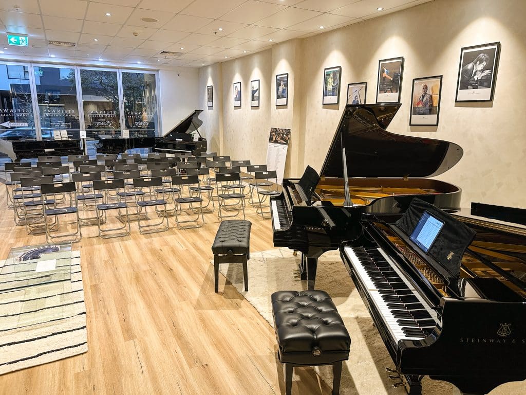 Event setup for the Steinway Evening, celebrating the new-look Steinway Gallery Sydney.