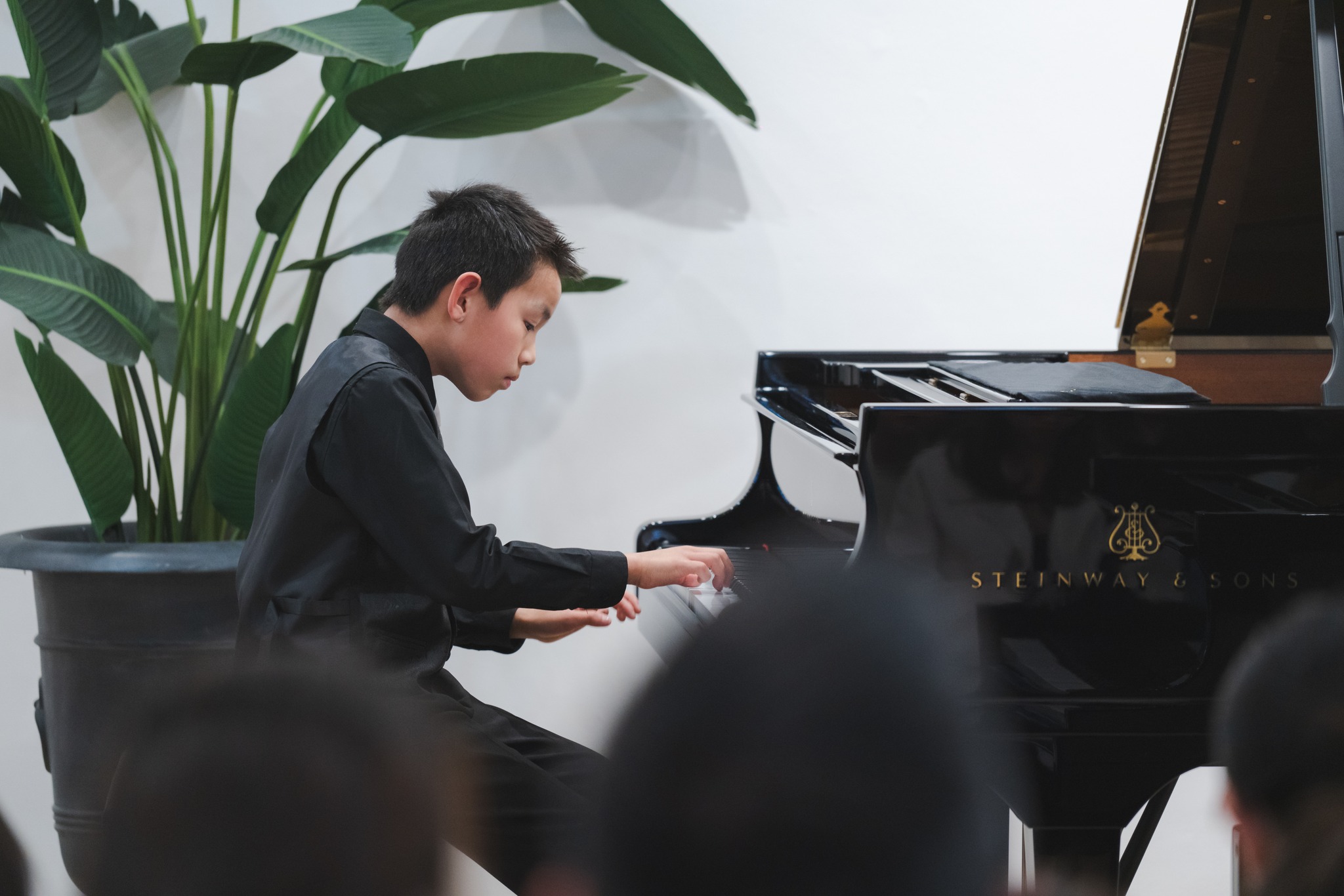 Pianist Dillon Chan performing on a Steinway Model D-274 concert grand in his concerts at Steinway Gallery Melbourne