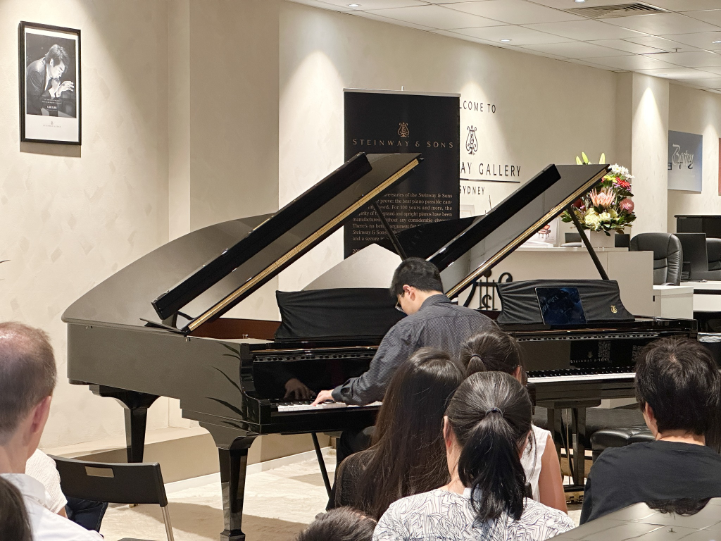 Jack Cheng performing at Steinway Gallery Sydney's Steinway & Sons 170th Anniversary Celebration