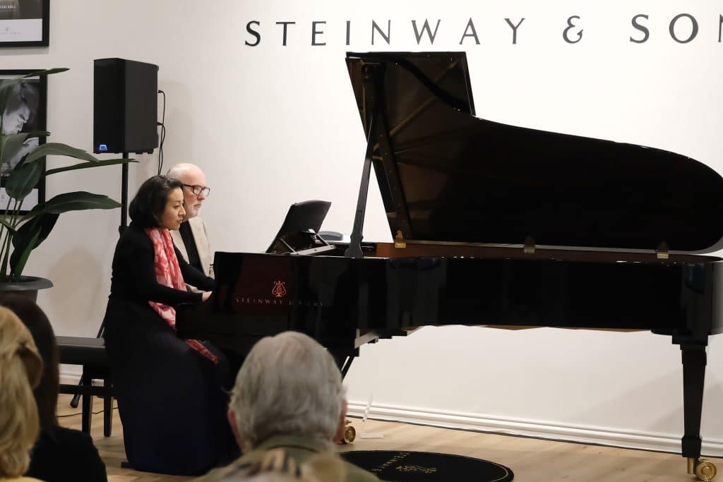 Pianists Ian Munro and Aura Go at Steinway Gallery Melbourne.