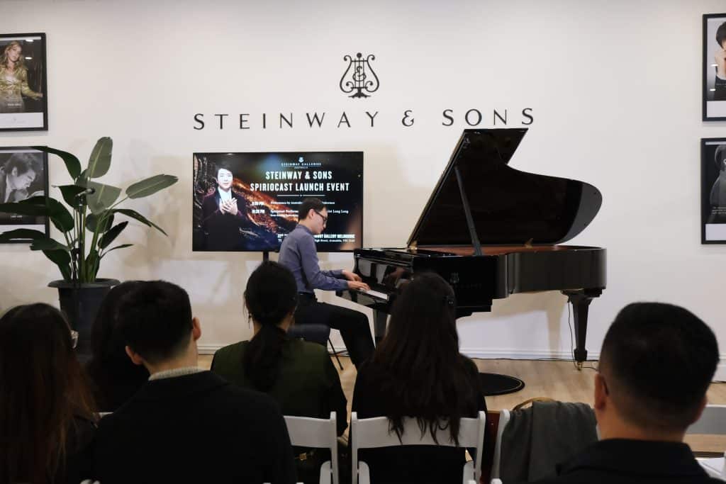 Steinway & Sons SPIRIOCAST Launch Event at Steinway Gallery Melbourne. Kevin Suherman as pianist.