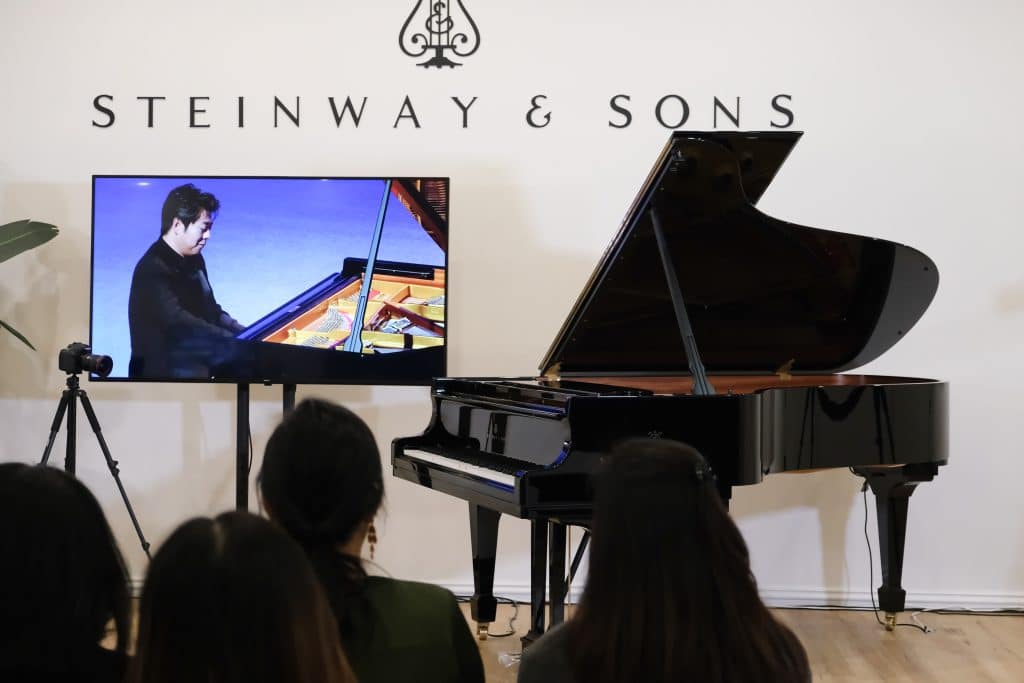 Steinway & Sons SPIRIOCAST Launch Event at Steinway Gallery Melbourne. Steinway Artist Lang Lang streamed live from Beijing.   